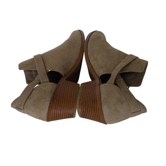 Time And Tru Women Tan Faux Suede Ankle Bootie Memory Foam Women Size 11 - Picture 5 of 10